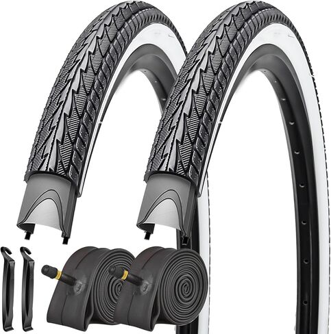 SIMEIQI 2 Pack 20"/ 24" / 26"x1.75" Bike Tires and Inner Tubes 20"/24"/26“x1.5/1.75"/2.125“ with 32mm AV Valves Replacement Tire for Hybrid Road City Commuter Bicycles Urban in Saudi Arabia