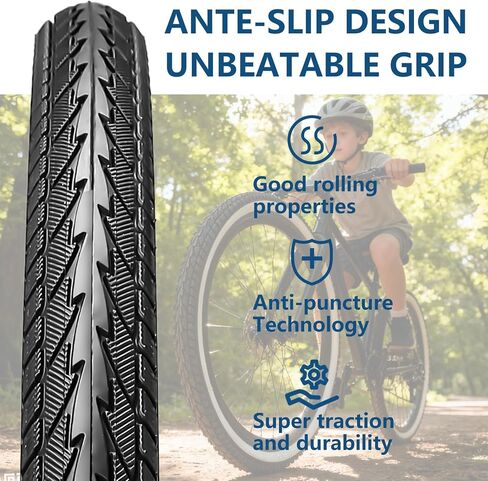 SIMEIQI 2 Pack 20"/ 24" / 26"x1.75" Bike Tires and Inner Tubes 20"/24"/26“x1.5/1.75"/2.125“ with 32mm AV Valves Replacement Tire for Hybrid Road City Commuter Bicycles Urban in Saudi Arabia