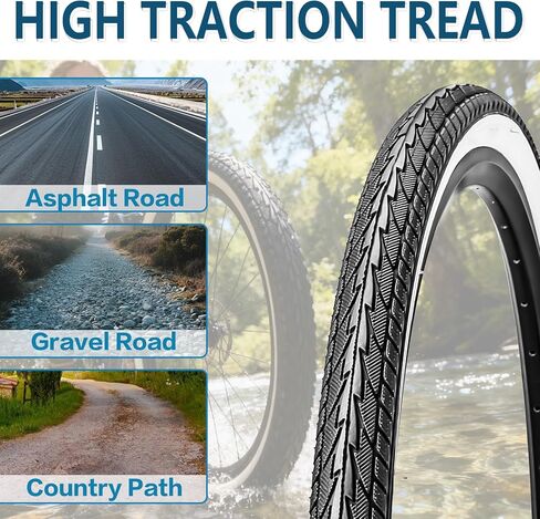 SIMEIQI 2 Pack 20"/ 24" / 26"x1.75" Bike Tires and Inner Tubes 20"/24"/26“x1.5/1.75"/2.125“ with 32mm AV Valves Replacement Tire for Hybrid Road City Commuter Bicycles Urban in Saudi Arabia