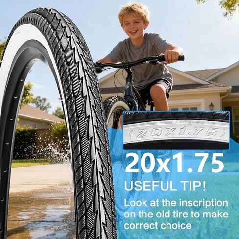 SIMEIQI 2 Pack 20"/ 24" / 26"x1.75" Bike Tires and Inner Tubes 20"/24"/26“x1.5/1.75"/2.125“ with 32mm AV Valves Replacement Tire for Hybrid Road City Commuter Bicycles Urban in Saudi Arabia