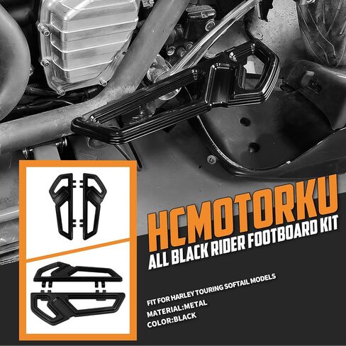 Driver Floorboards Rider Front Footboards Pedal Foot Peg Fit For Harley Touring Road King Road Glide Electra Glide Street Glide Softail Dyna Black base Chrome frame in Saudi Arabia