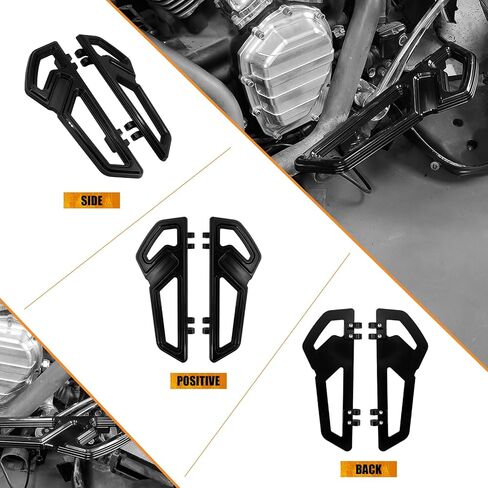 Driver Floorboards Rider Front Footboards Pedal Foot Peg Fit For Harley Touring Road King Road Glide Electra Glide Street Glide Softail Dyna Black base Chrome frame in Saudi Arabia