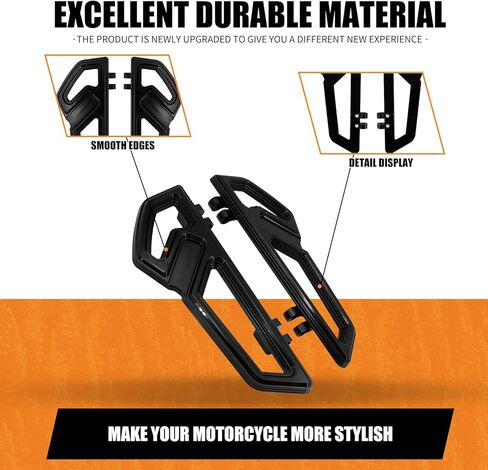 Driver Floorboards Rider Front Footboards Pedal Foot Peg Fit For Harley Touring Road King Road Glide Electra Glide Street Glide Softail Dyna Black base Chrome frame in Saudi Arabia