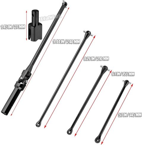 جزء ترقيات RC لـ 1/5 KRATON 8S BLX/Outcast 8S BLX، محاور عمود القيادة وعمود القيادة Dogbone وDiff Outdrive مع صواميل سداسية للعجلة، أسود وتيتانيوم in Saudi Arabia