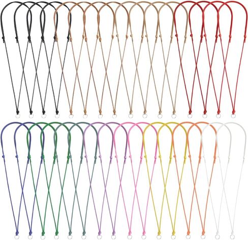 32pcs Handmade Craft Choker Necklace Cord for Pendant Adjustable Knotted with Metal Ring for Jewelry Making (Multicolour) in Kuwait