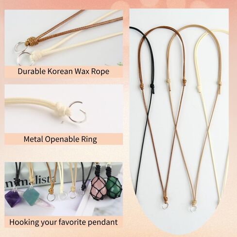32pcs Handmade Craft Choker Necklace Cord for Pendant Adjustable Knotted with Metal Ring for Jewelry Making (Multicolour) in Saudi Arabia