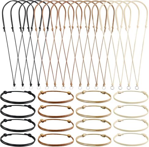 32pcs Handmade Craft Choker Necklace Cord for Pendant Adjustable Knotted with Metal Ring for Jewelry Making (Multicolour) in Saudi Arabia