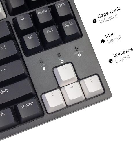 Keychron C1 Pro Custom Wired Mechanical Keyboard, TKL Layout RGB QMK/VIA Programmable Macro with Hot-swappable K Pro Brown Switch OEM Profile Double-Shot PBT Keycaps Compatible for Mac Windows Linux in Saudi Arabia