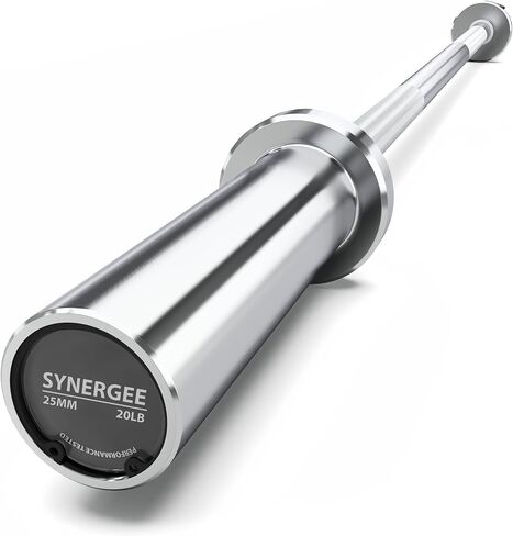 Synergee 25lb Barbell ذو خمسة أقدام وأكمام 2 بوصة. تصنيف 500 رطل لرفع الأثقال. متوفر باللون الكروم والفوسفات الأسود والسيراكوت الأحمر. in Kuwait