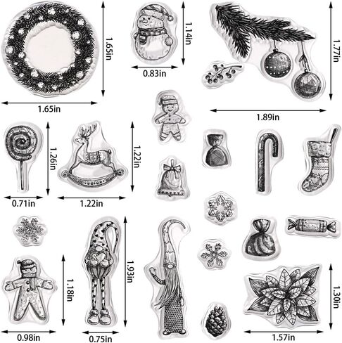 Christmas Clear Stamps for Card Making Vintage Christmas Snowman Santa Rubber Xmas Transparent Silicone Stamps for New Year DIY Scrapbooking Embossing Paper Card Album Decoration Craft Supplies in Saudi Arabia
