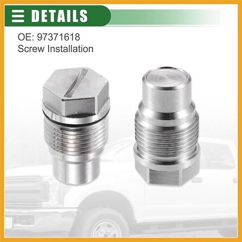 Fuel Rail Plug & O-Ring, Fuel Pressure Valve, for Dodge for Ram 2500 3500 6.7L Diesel 2007-2018, Aluminum, 97371618 113073001, Silver Tone, 1 Set Replacement in Saudi Arabia