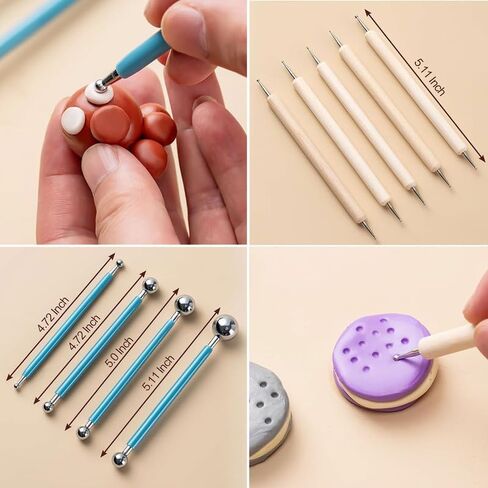 25 PCS Clay Tools Kit, Clay Tools for Pottery Ceramic Sculpting, Basic Clay Pottery Carving Tool Kit with Tool Bag in Saudi Arabia