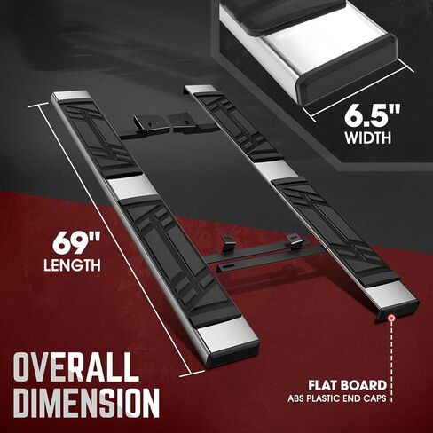 DNA Motoring 6.5 Inches Flat Board Side Steps Running Boards Compatible with Nissan Rogue 2021-2024, STEPB-U-RG21-T1 in Saudi Arabia