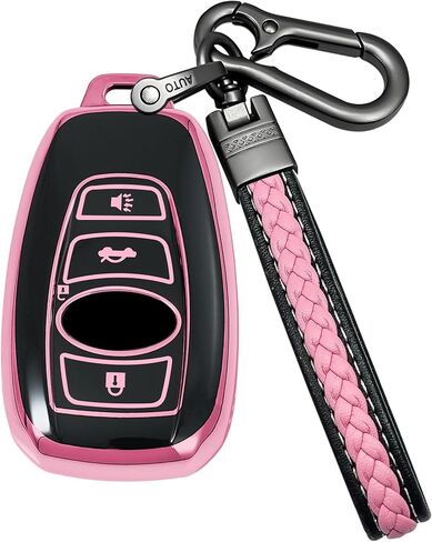 Key fob Cover Compatible with Subaru BRZ Legacy Outback Ascent Crosstrek Forester WRX Remote Smart Key,TPU Protective Key cas ﻿ (Pink) in Saudi Arabia