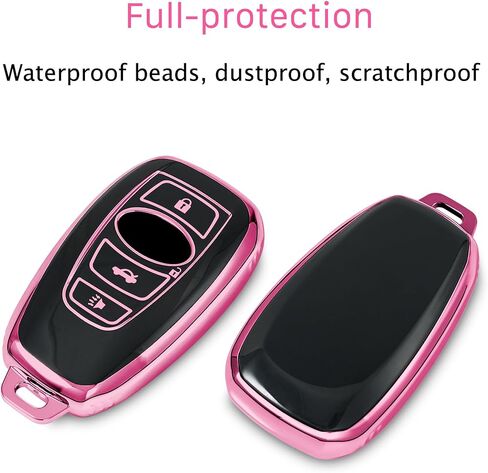 Key fob Cover Compatible with Subaru BRZ Legacy Outback Ascent Crosstrek Forester WRX Remote Smart Key,TPU Protective Key cas ﻿ (Pink) in Saudi Arabia