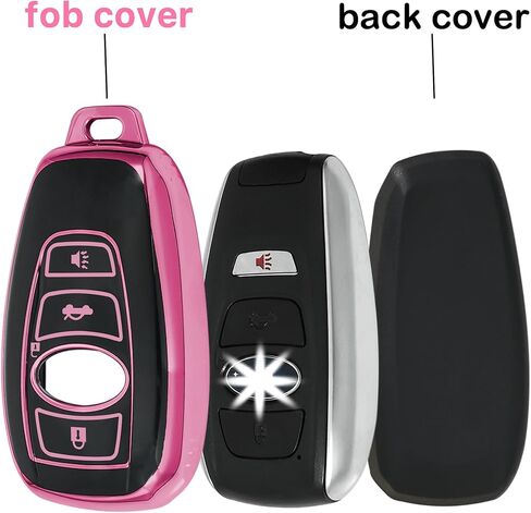 Key fob Cover Compatible with Subaru BRZ Legacy Outback Ascent Crosstrek Forester WRX Remote Smart Key,TPU Protective Key cas ﻿ (Pink) in Saudi Arabia