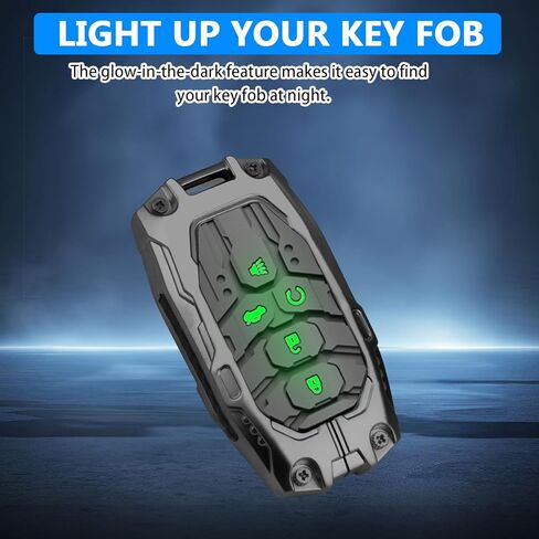 QBUC for Honda Key Fob Cover with Keychain - Heavy Zinc Alloy Shell & Silicone Case for Double Protection - Compatible with 2022-2026 Honda Accord Civic HR-V CR-V Pilot (Black) in Saudi Arabia
