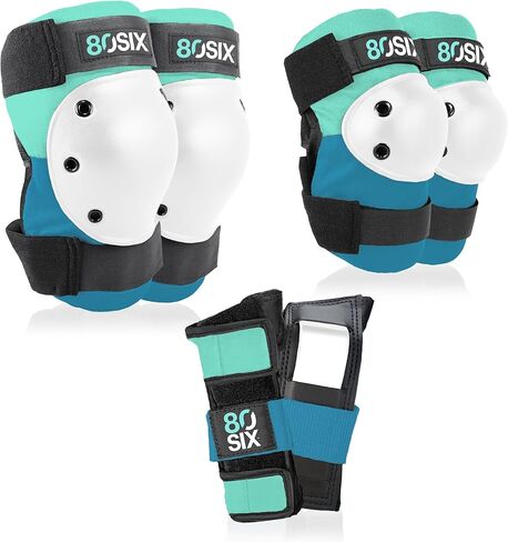 80Six Kids Multi-Sport Pad Set with Wristguards, Elbow Pads, and Knee Pads, Designed by Industry Leading Brand Triple 8 in Kuwait