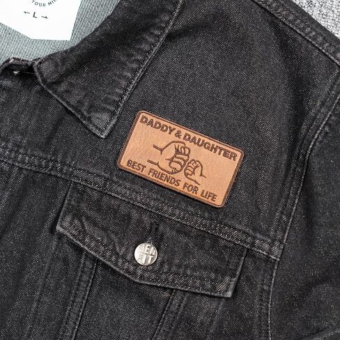 Daddy and Son Best Friends for Life Patch Embroidered, Fist Bump Leather Patches Iron On Jackets Hats Backpacks, Father’s Day Gift for Dad/Grandpa - Size 3.6x2 inches in Saudi Arabia