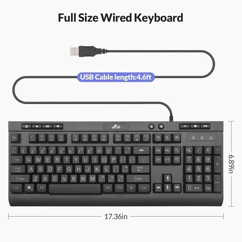 Rii Wired Gaming Keyboard and Mouse Combo,LED Backlit Keyboard,Wired Mechanical Feel Keyboard,Plug and Play,Gaming Keyboard for Windows/Mac/PC/Office/Home/Gamers in Saudi Arabia