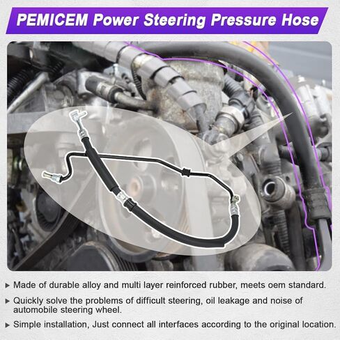 Power Steering Pressure Hose Assembly Compatible with Acura TSX 2.4L L4 2004 2005 2006 2007 2008, Compatible with Honda Accord 2.4L L4 2003 to 2007, Replacement for 53713SDCA02, 3401166 in Saudi Arabia