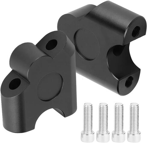 Aramox Universal Motorcycle Handlebar Riser, 22mm CNC Aluminum Alloy, Black, 30mm Height Adjustment, Handlebar Clamp Mount Adapter in Saudi Arabia