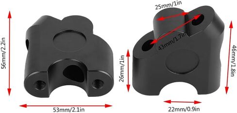 Aramox Universal Motorcycle Handlebar Riser, 22mm CNC Aluminum Alloy, Black, 30mm Height Adjustment, Handlebar Clamp Mount Adapter in Saudi Arabia