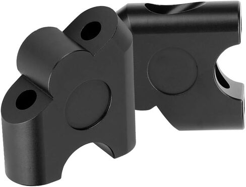 Aramox Universal Motorcycle Handlebar Riser, 22mm CNC Aluminum Alloy, Black, 30mm Height Adjustment, Handlebar Clamp Mount Adapter in Saudi Arabia