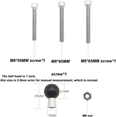 for RAM RAM-B-367U Motorcycle Handlebar Clamp Base Mount with 1" Ball & M8 Screws for Mobile Phone Holder Fixing in Saudi Arabia