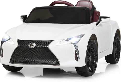 سيارة ركوب كوستزون، لكزس LC500 المرخصة، سيارة تعمل ببطارية 12 فولت مع جهاز تحكم عن بعد، 3 سرعات، أضواء LED، قرن، MP3 وUSB، بداية بطيئة، تعليق زنبركي، مركبة كهربائية للأولاد والبنات (أبيض) in Saudi Arabia