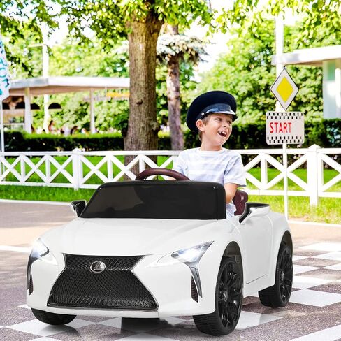 سيارة ركوب كوستزون، لكزس LC500 المرخصة، سيارة تعمل ببطارية 12 فولت مع جهاز تحكم عن بعد، 3 سرعات، أضواء LED، قرن، MP3 وUSB، بداية بطيئة، تعليق زنبركي، مركبة كهربائية للأولاد والبنات (أبيض) in Saudi Arabia