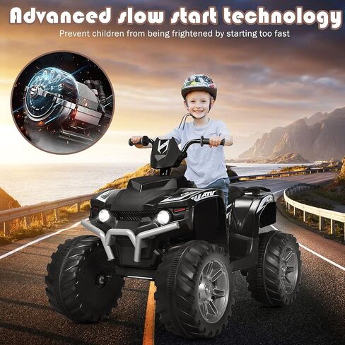 HONEY JOY 12V Ride On ATV, 4-Wheeler Battery Powered Toddler Quad, 2 Speeds, LED Headlights, Slow Start, Horn, Music, Treaded Tires, Electric Ride On Toy for Kids(Pink) in Saudi Arabia