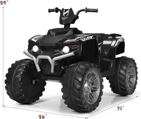 HONEY JOY 12V Ride On ATV, 4-Wheeler Battery Powered Toddler Quad, 2 Speeds, LED Headlights, Slow Start, Horn, Music, Treaded Tires, Electric Ride On Toy for Kids(Pink) in Saudi Arabia