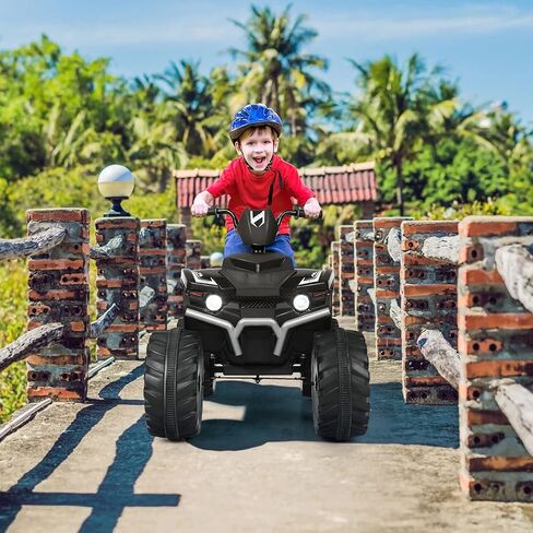 HONEY JOY 12V Ride On ATV, 4-Wheeler Battery Powered Toddler Quad, 2 Speeds, LED Headlights, Slow Start, Horn, Music, Treaded Tires, Electric Ride On Toy for Kids(Pink) in Saudi Arabia