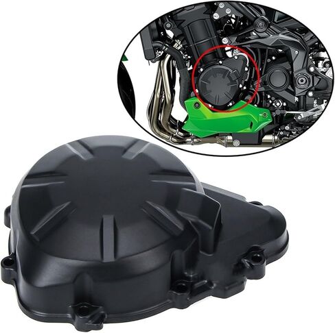 علبة المرافق، غطاء علبة المرافق مناسب لـ Kawasaki Z 900 Z900 ABS 2017-2024 غطاء علبة المرافق للدراجات النارية غطاء المحرك الثابت لعلبة المرافق اليسرى (فضي) in Kuwait