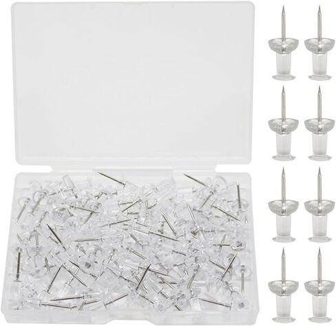 120-Pack Push Pins for Bulletin Board, Thumb Tacks with Clear Plastic Tip and Steel Tip, Cork Board, Office in Saudi Arabia