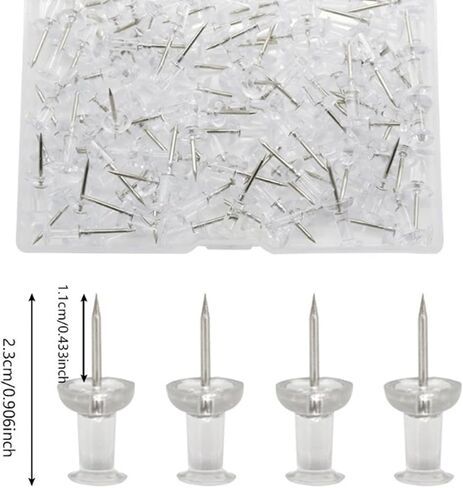 120-Pack Push Pins for Bulletin Board, Thumb Tacks with Clear Plastic Tip and Steel Tip, Cork Board, Office in Saudi Arabia