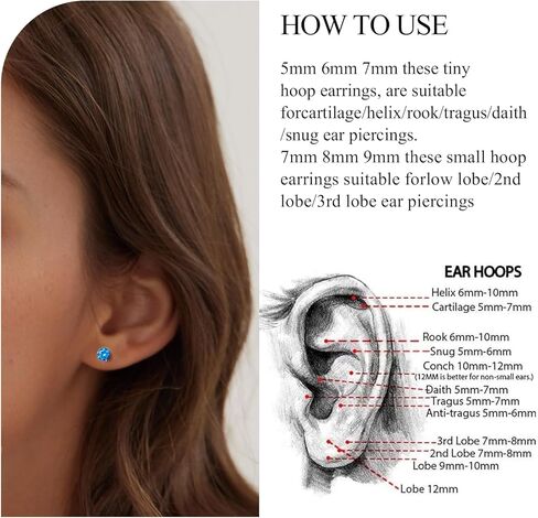 316L التيتانيوم الصلب النحاس مطلي الزركون Earbone مسمار جولة كبيرة الزركون أقراط Huazi Earnail Earbone مسمار in Saudi Arabia