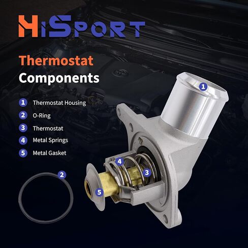 HiSport Engine Coolant Thermostat Housing Assembly - Compatible With Buick Cadillac Chevy Tahoe Silverado GMC Sierra Hummer Isuzu Pontiac Saab Replace 15-11057 in Saudi Arabia