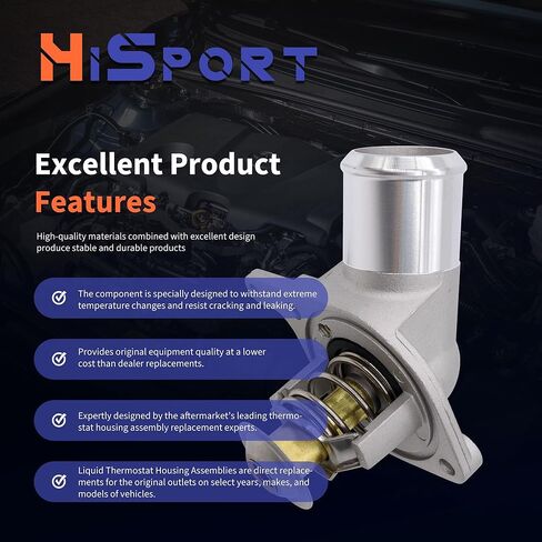HiSport Engine Coolant Thermostat Housing Assembly - Compatible With Buick Cadillac Chevy Tahoe Silverado GMC Sierra Hummer Isuzu Pontiac Saab Replace 15-11057 in Saudi Arabia