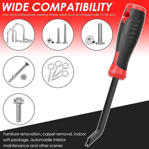 3Pcs Heavy Duty Staple Remover Tool, Upholstery Staple Puller Lifter, U Shape Nail Tack Lifter Tool with Nonslip Grip for Wood Floor Fabric Carpet Leather, Chrome Vanadium Steel in Saudi Arabia