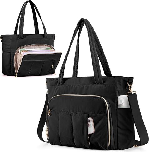 Teacher Tote Bag for Work with Accordion Pockets & Crossbody Strap, Large Laptop Tote for School in Saudi Arabia