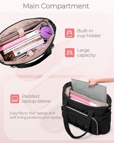 Teacher Tote Bag for Work with Accordion Pockets & Crossbody Strap, Large Laptop Tote for School in Saudi Arabia