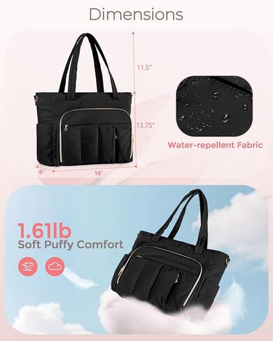 Teacher Tote Bag for Work with Accordion Pockets & Crossbody Strap, Large Laptop Tote for School in Saudi Arabia