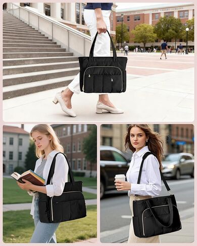 Teacher Tote Bag for Work with Accordion Pockets & Crossbody Strap, Large Laptop Tote for School in Saudi Arabia