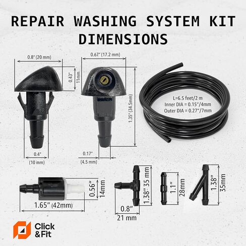 استبدال فوهات غسالة الزجاج الأمامي Click&Fit لسيارة Honda Civic 1987-2005 Fit/Jazz 2001-2008 CR-V 2006-2011 Accord 2003-2008 Acura TSX RL RSX Integra Spray Jet Kit in Saudi Arabia