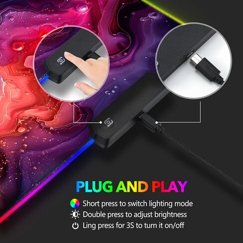 لوحة ماوس ألعاب AIMSA RGB ممتدة، قاعدة ماوس كبيرة LED قاعدة مطاطية غير قابلة للانزلاق مع 14 وضع إضاءة، حصيرة لوحة مفاتيح الكمبيوتر وسادة مكتب ناعمة مقاومة للماء 35.4 × 15.8 بوصة، Galaxy Nebula Universe in Kuwait