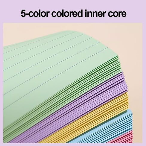 50 Sheets Index Cards, 3"x5" Flash Cards with Waterproof Covers, Tear-off Spiral Bound Pocket Notecards with 5 Colors Ruled Card for School College Office, Ideal for To Do List and Memory Learning in Saudi Arabia