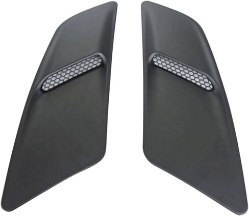 IKON MOTORSPORTS فتحات غطاء المحرك الأمامي مناسبة لـ 2015-2017 Ford Mustang GT، OE Style Black PP غطاء محرك السيارة غطاء مغرفة إدراج تنفيس الحرس، مجموعة 2 قطعة in Saudi Arabia