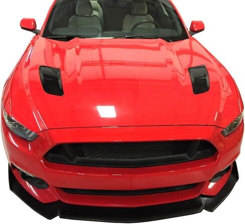 IKON MOTORSPORTS فتحات غطاء المحرك الأمامي مناسبة لـ 2015-2017 Ford Mustang GT، OE Style Black PP غطاء محرك السيارة غطاء مغرفة إدراج تنفيس الحرس، مجموعة 2 قطعة in Saudi Arabia